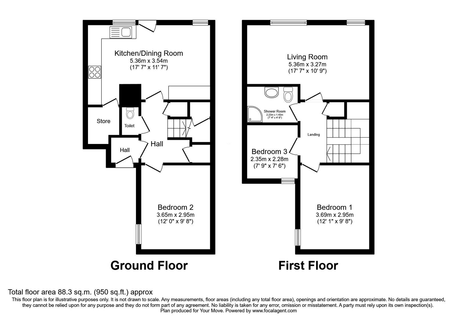 Floorplan of 3 bedroom Mid Terrace House for sale, Thistle Drive, Glenrothes, Fife, KY7