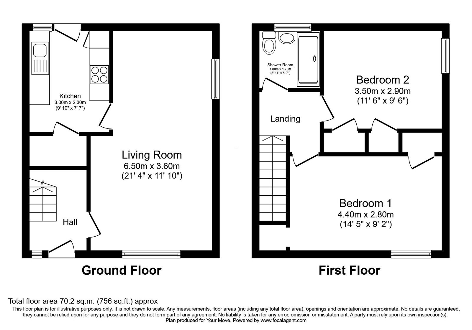 Floorplan of 2 bedroom End Terrace House for sale, Muirfield Drive, Glenrothes, Fife, KY6