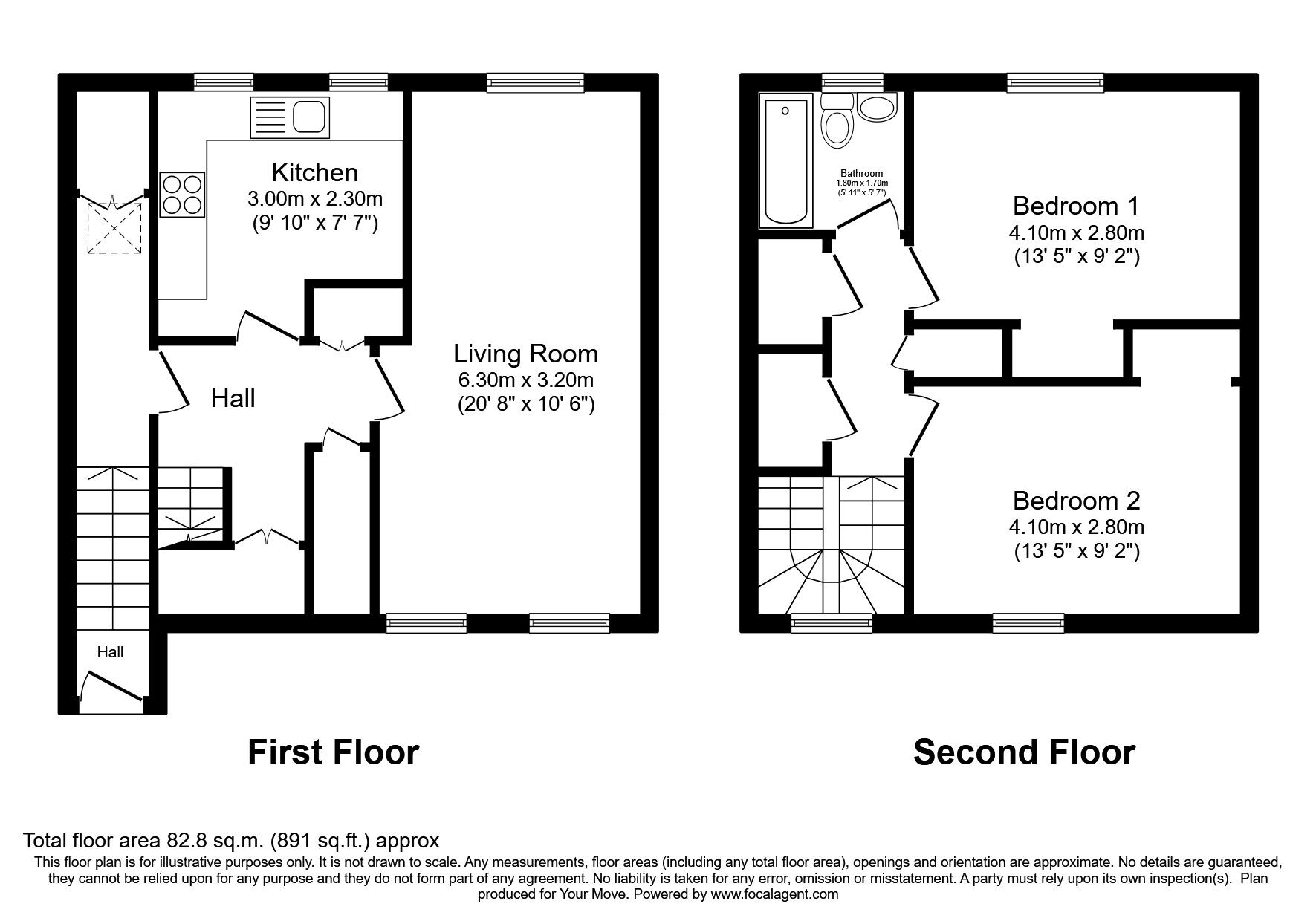 Floorplan of 2 bedroom  Flat for sale, Queens Crescent, Ladybank, Fife, KY15