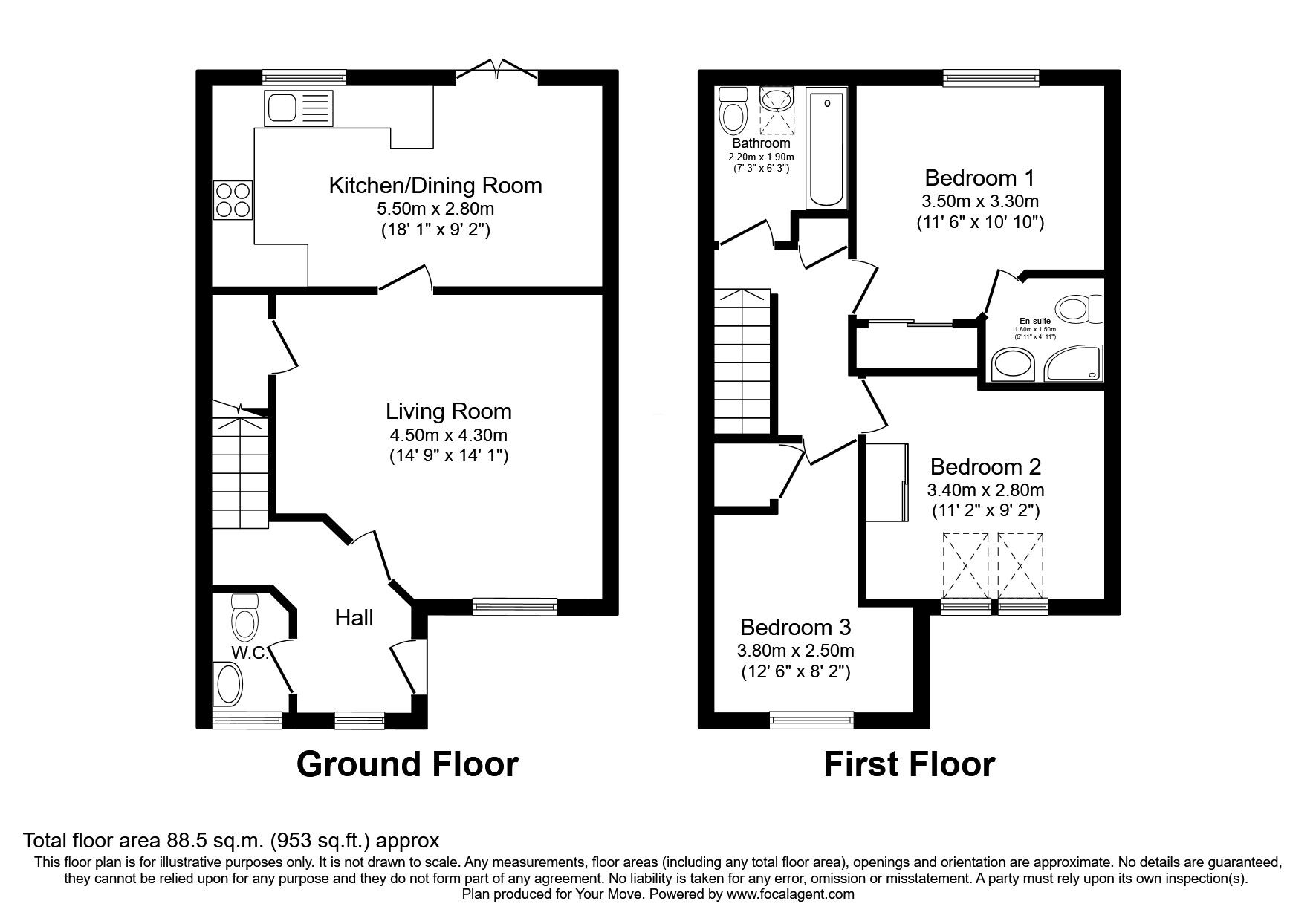 Floorplan of 3 bedroom Semi Detached House for sale, Cuinin Road, Star, Fife, KY7