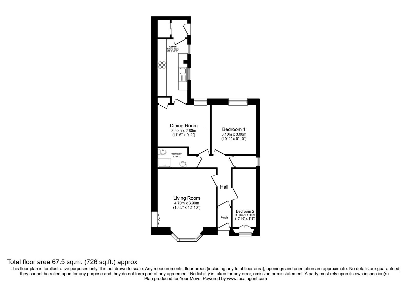 Floorplan of 2 bedroom  Flat for sale, St. Marys Road, Kirkcaldy, Fife, KY1