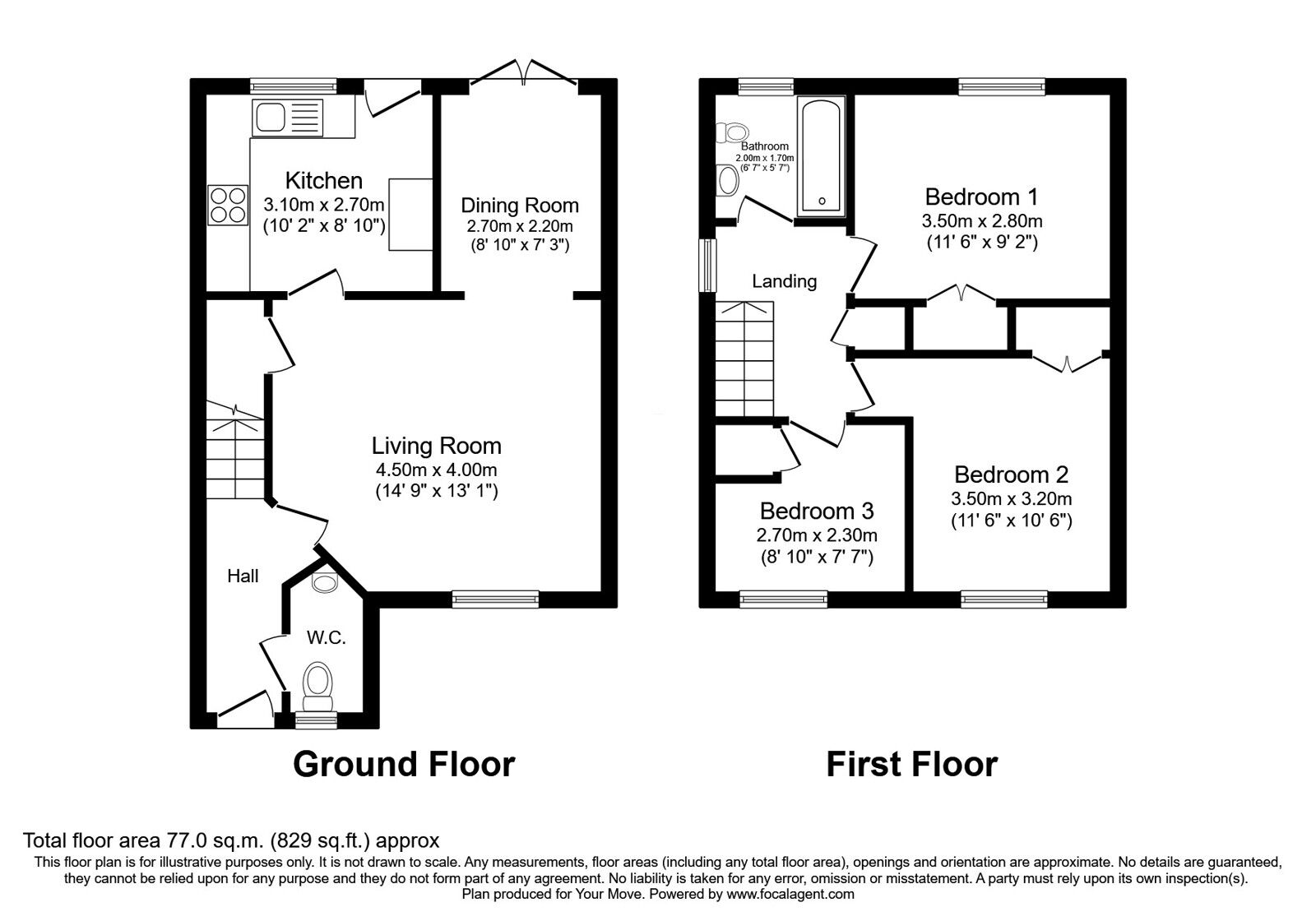Floorplan of 3 bedroom Semi Detached House for sale, Rosin Court, Kirkcaldy, Fife, KY1