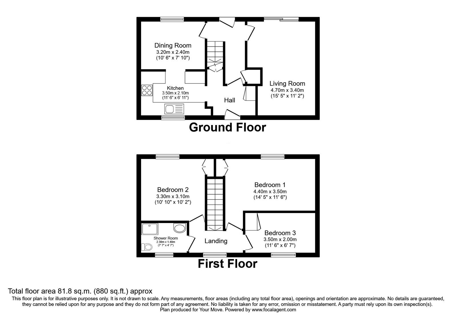 Floorplan of 3 bedroom Mid Terrace House for sale, Minto Crescent, Glenrothes, Fife, KY6