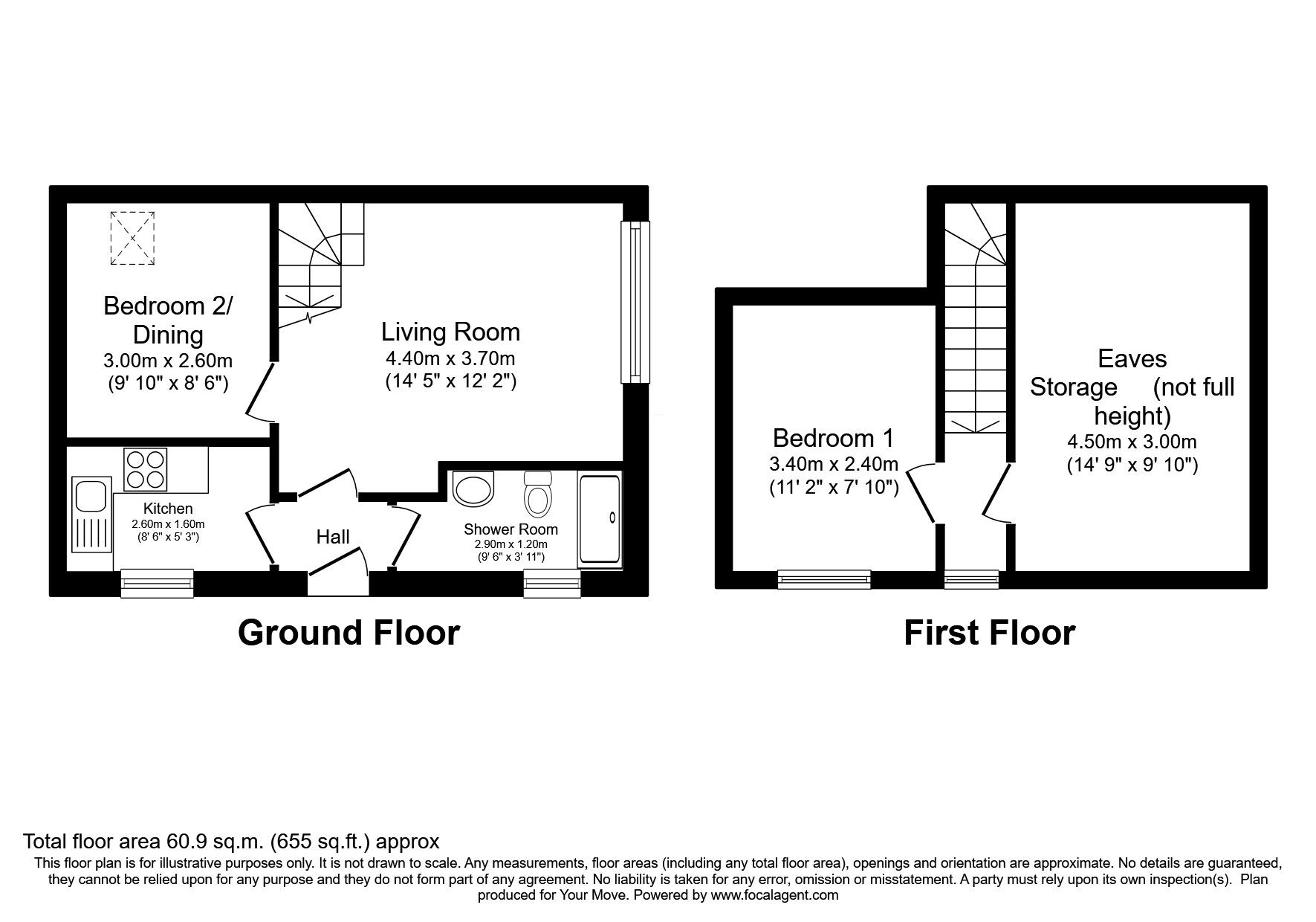 Floorplan of 2 bedroom Mid Terrace House for sale, Church Street, Freuchie, Fife, KY15