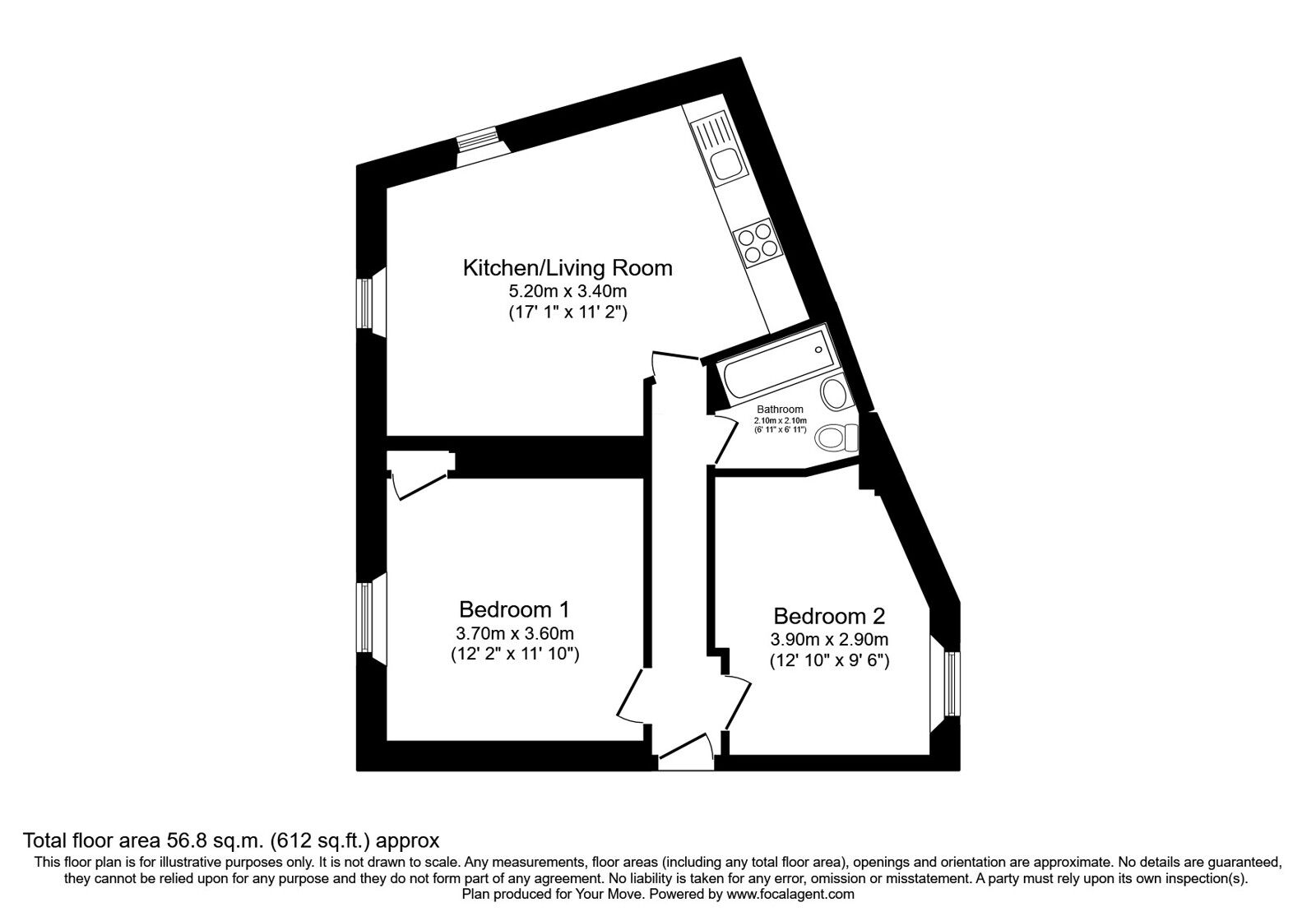 Floorplan of 2 bedroom  Flat for sale, Ramsay Road, Fife, KY1