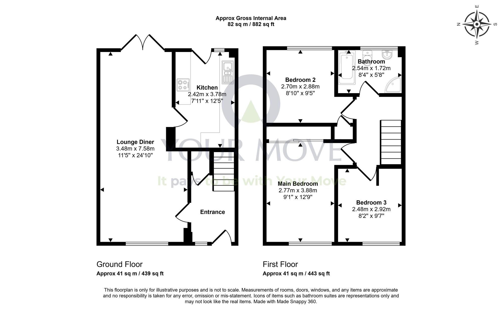 Floorplan of 3 bedroom Mid Terrace House for sale, Ivanhoe Drive, Glenrothes, Fife, KY6