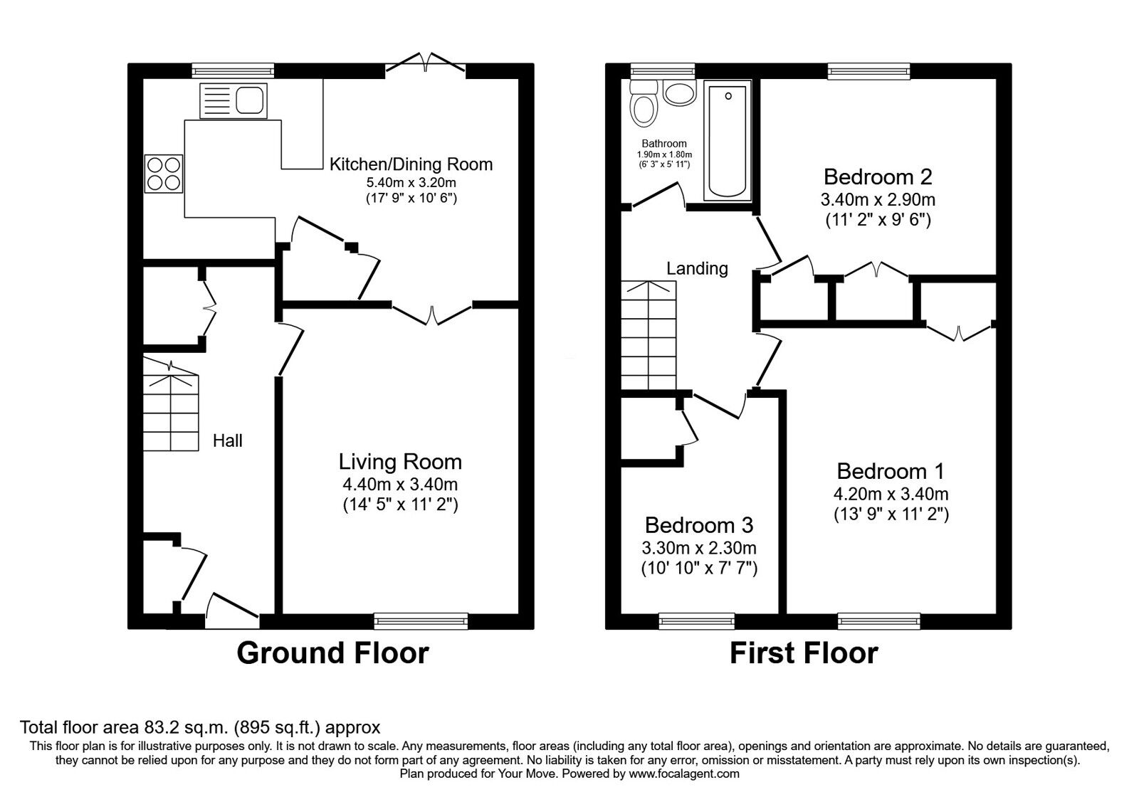 Floorplan of 3 bedroom Mid Terrace House for sale, Waverley Drive, Glenrothes, Fife, KY6