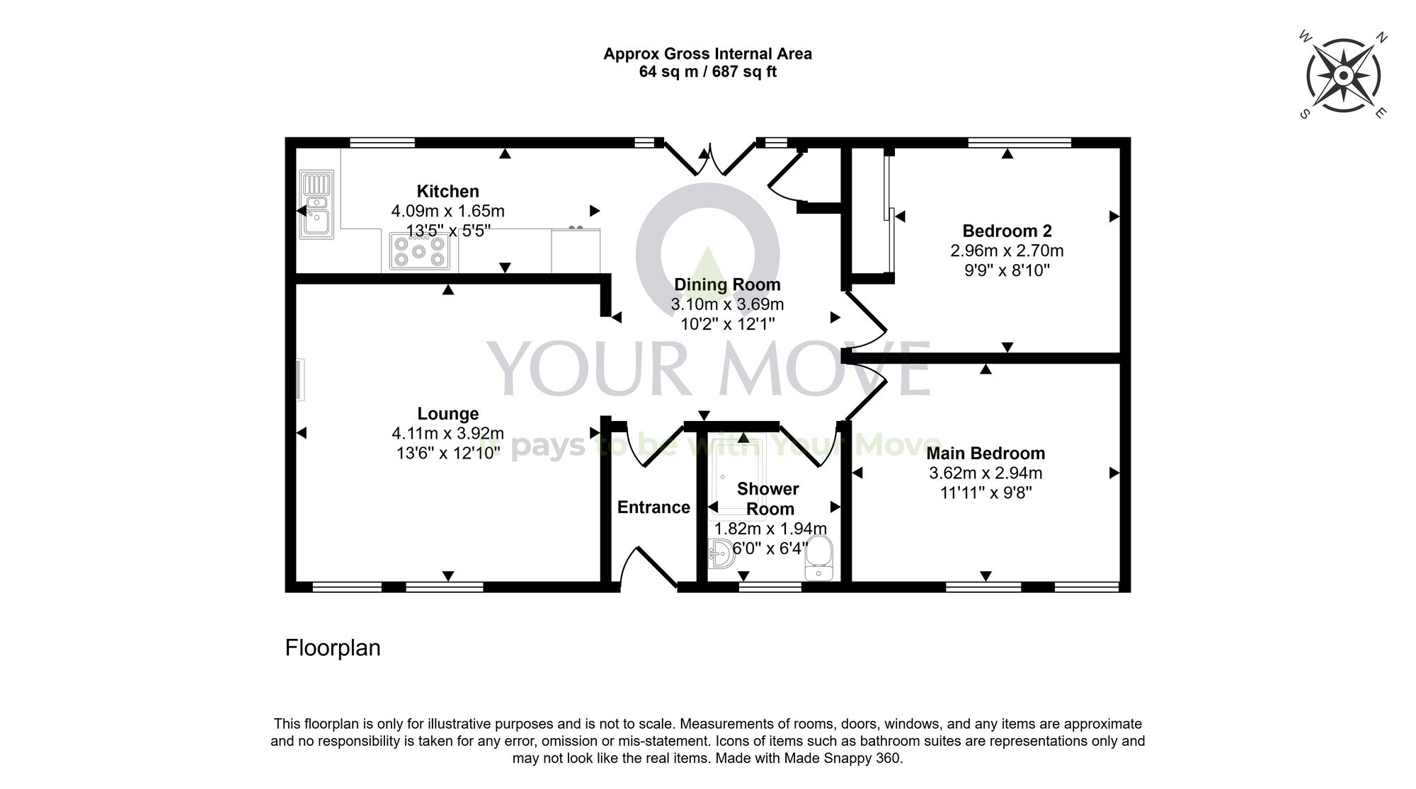 Floorplan of 2 bedroom Detached Bungalow for sale, North Street, Leslie, Fife, KY6