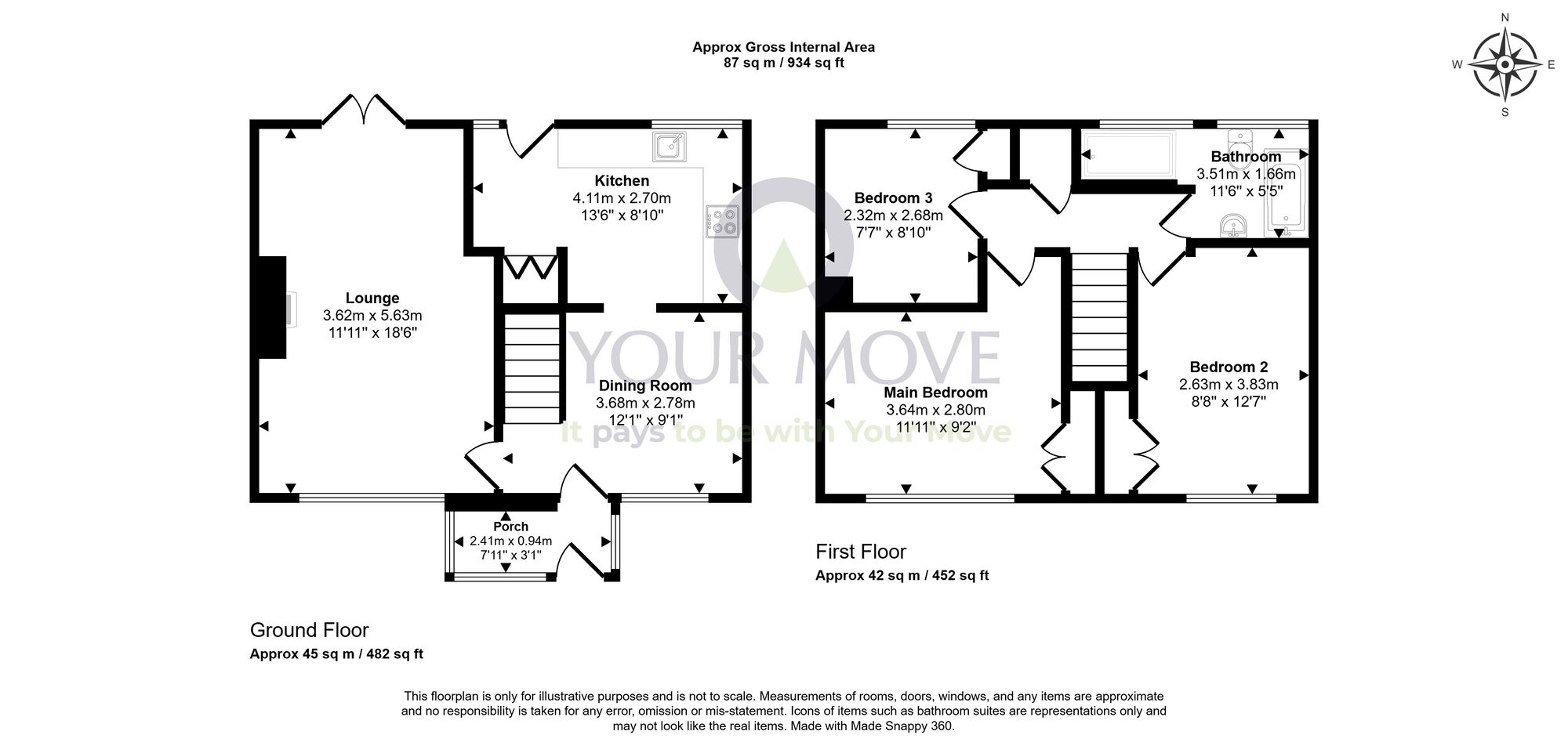 Floorplan of 3 bedroom Mid Terrace House for sale, Pentland Road, Glenrothes, Fife, KY6