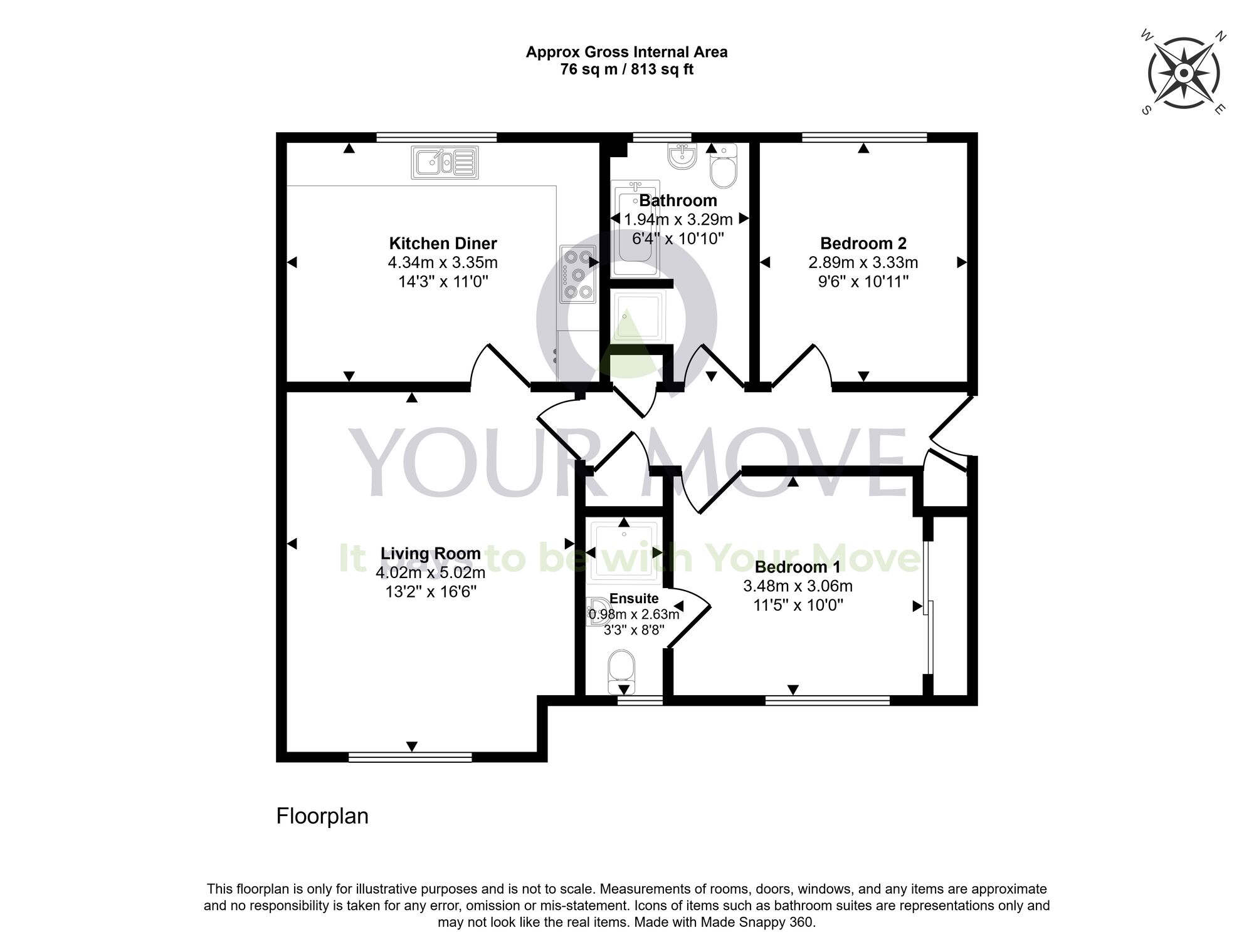 Floorplan of 2 bedroom Flat for sale, Corthan Court, Thornton, Fife, KY1