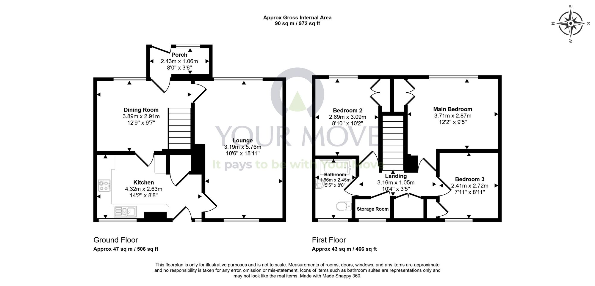 Floorplan of 3 bedroom Mid Terrace House for sale, Forres Drive, Glenrothes, Fife, KY6