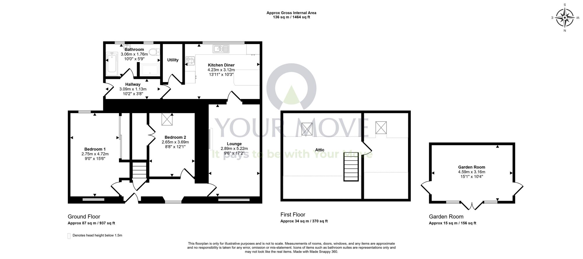 Floorplan of 2 bedroom Detached Bungalow for sale, Lorne Street, Ladybank, Fife, KY15