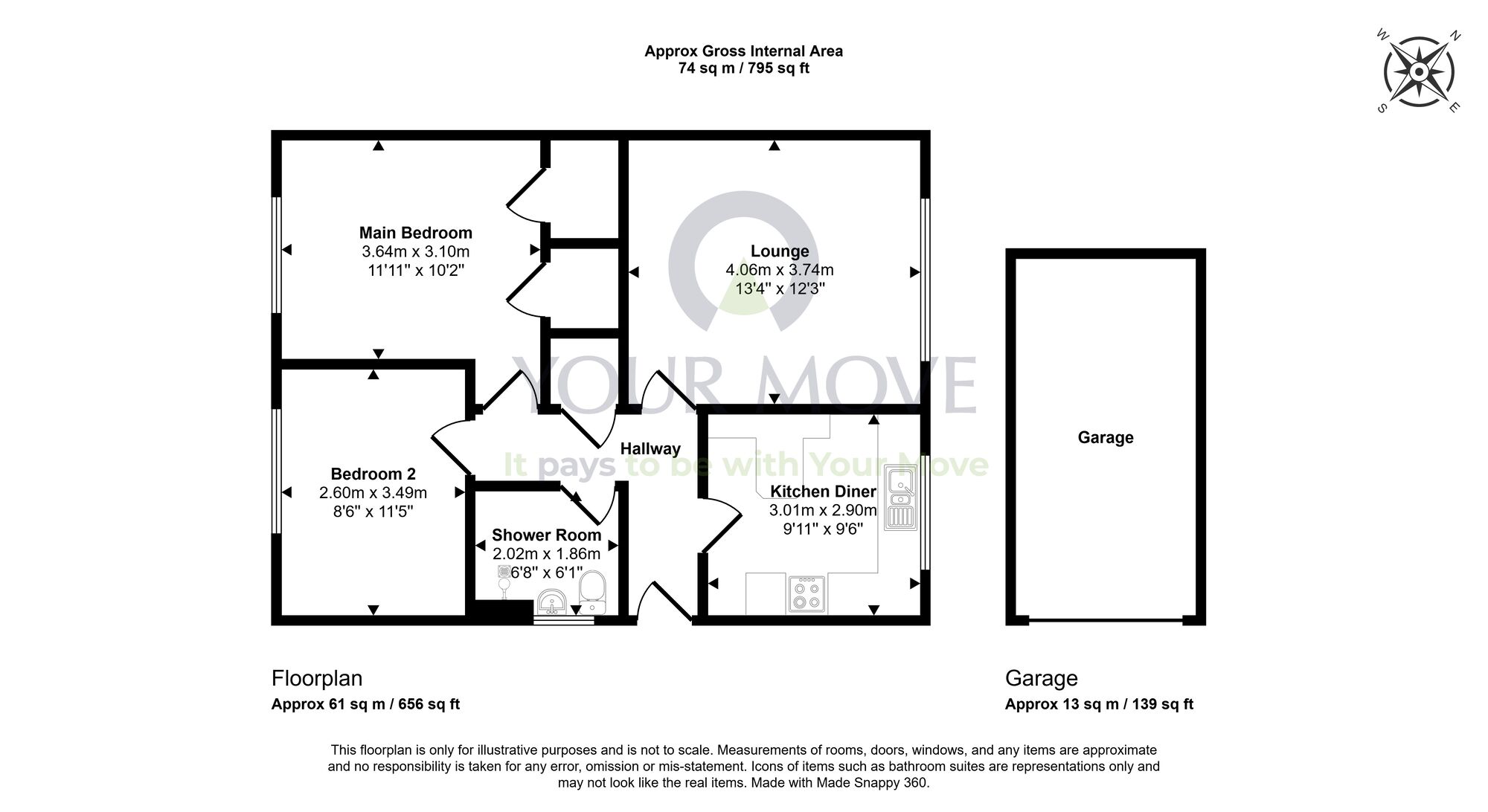 Floorplan of 2 bedroom Semi Detached Bungalow for sale, Cedar Crescent, Thornton, Fife, KY1