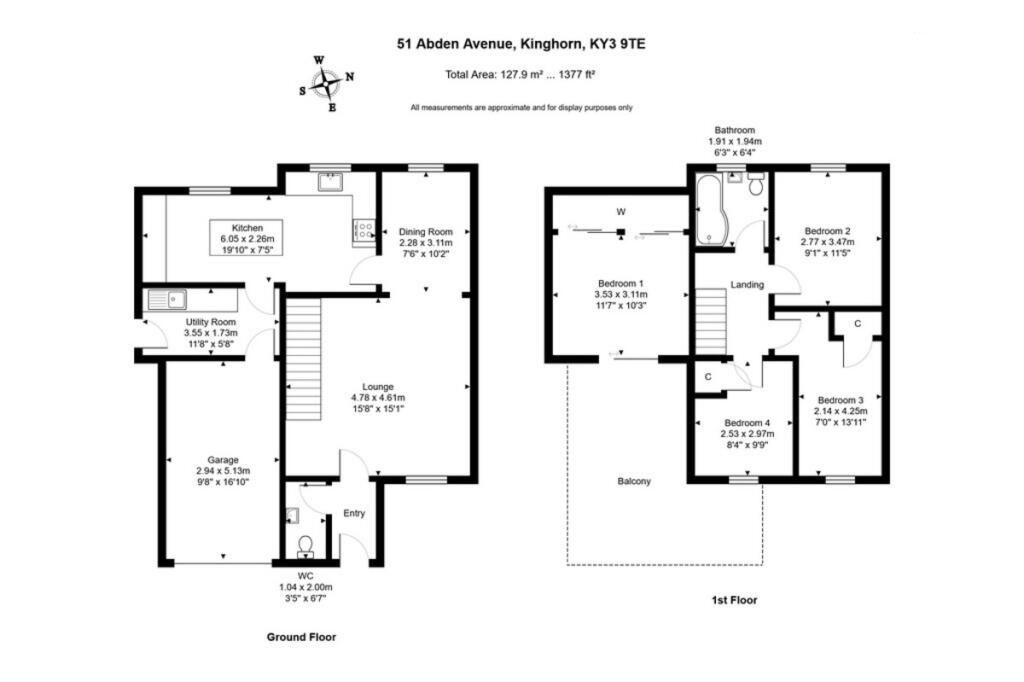 Floorplan of 4 bedroom Detached House for sale, Abden Avenue, Kinghorn, Fife, KY3