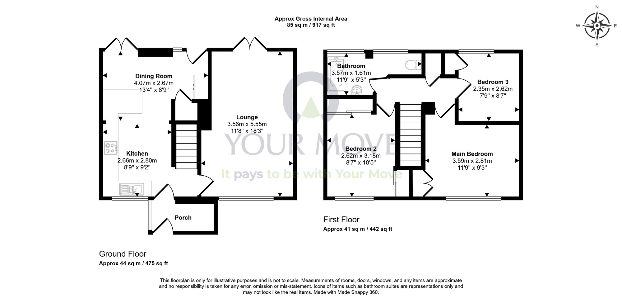 Floorplan of 3 bedroom End Terrace House for sale, Elgin Drive, Glenrothes, Fife, KY6