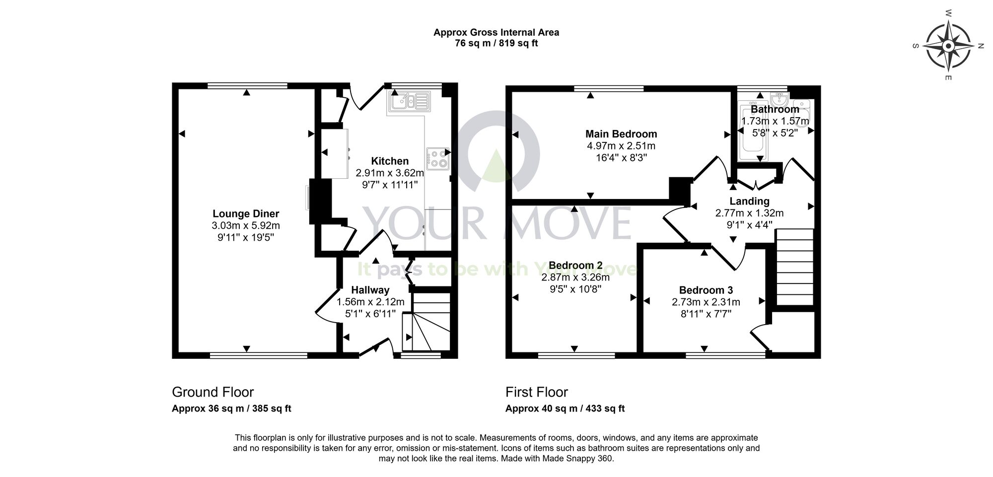 Floorplan of 3 bedroom Mid Terrace House for sale, St. Rule Place, Glenrothes, Fife, KY7