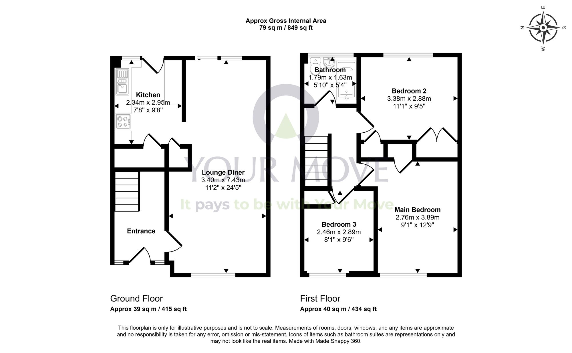 Floorplan of 3 bedroom Mid Terrace House for sale, Waverley Drive, Glenrothes, Fife, KY6