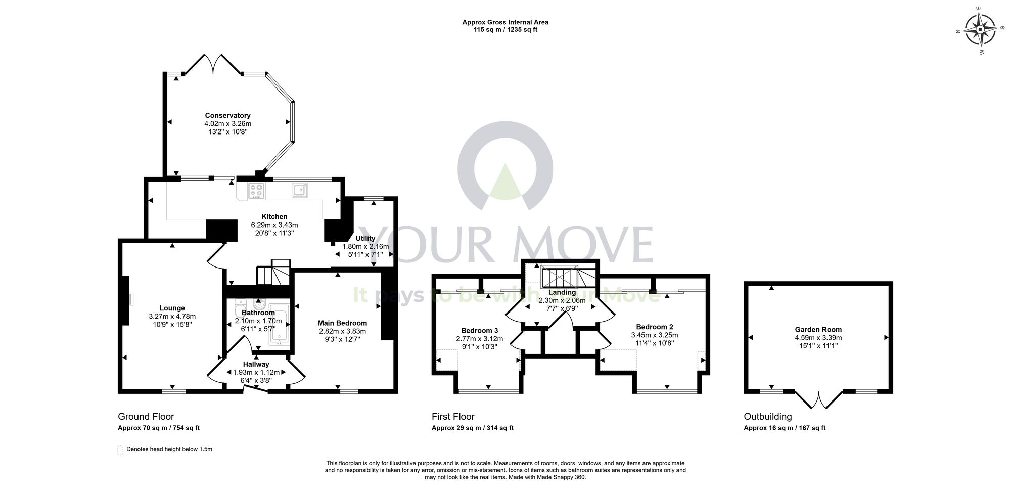 Floorplan of 3 bedroom Mid Terrace House for sale, Main Street, Dunshalt, Fife, KY14