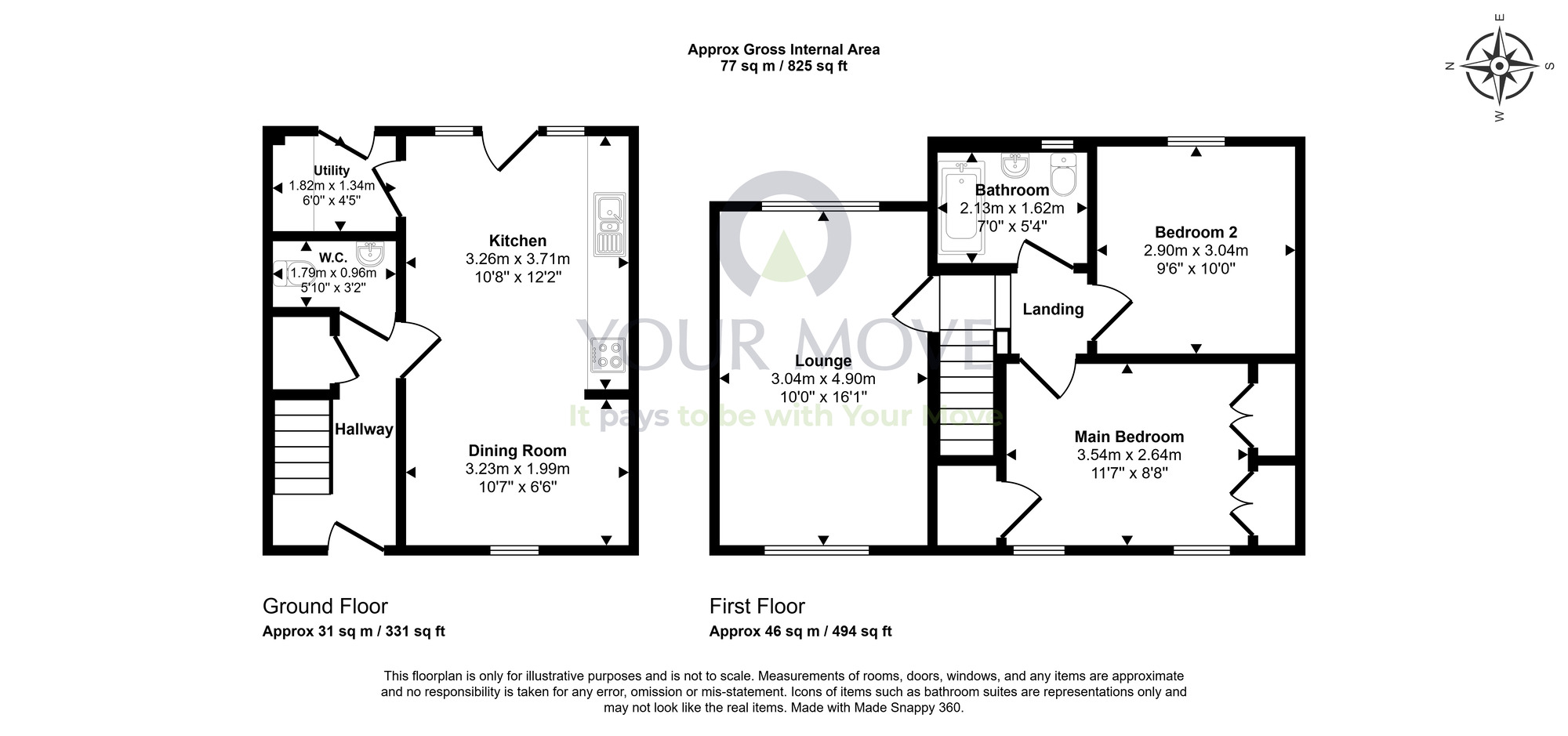 Floorplan of 2 bedroom Mid Terrace House for sale, Maltings Road, Kirkcaldy, KY1