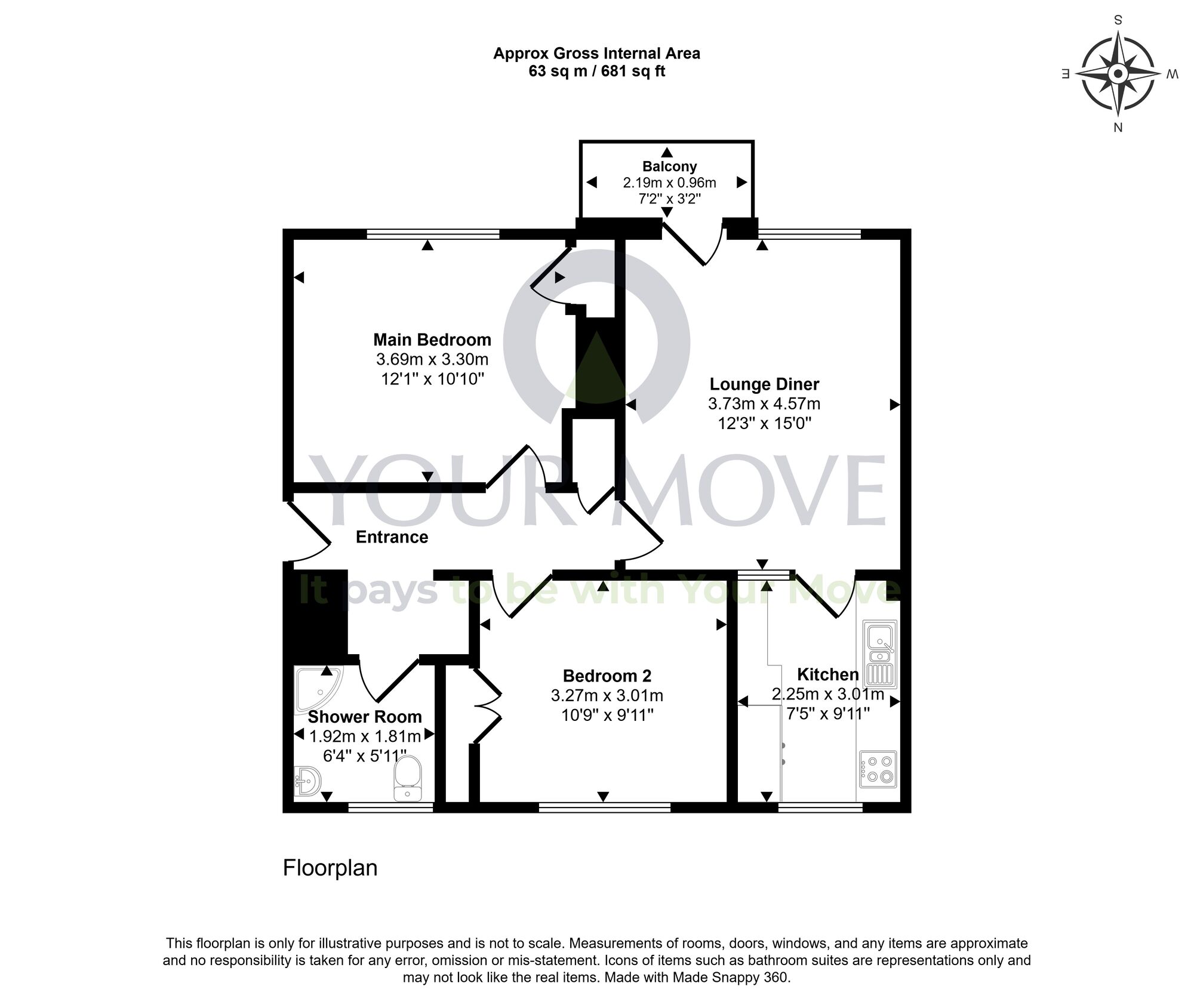 Floorplan of 2 bedroom Flat for sale, Balbirnie Avenue, Markinch, Fife, KY7