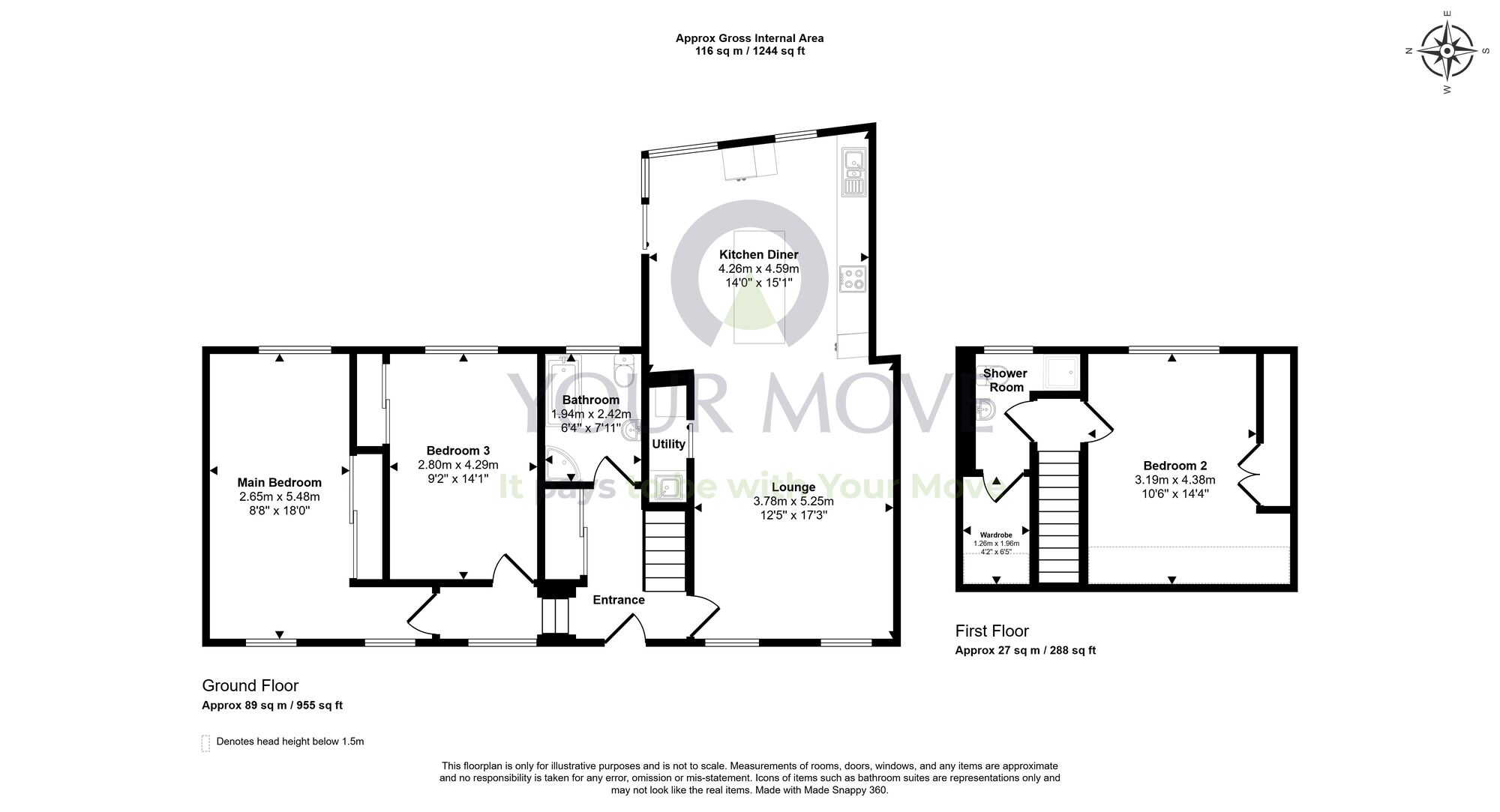 Floorplan of 3 bedroom Mid Terrace House for sale, Kirk Street, Markinch, Fife, KY7
