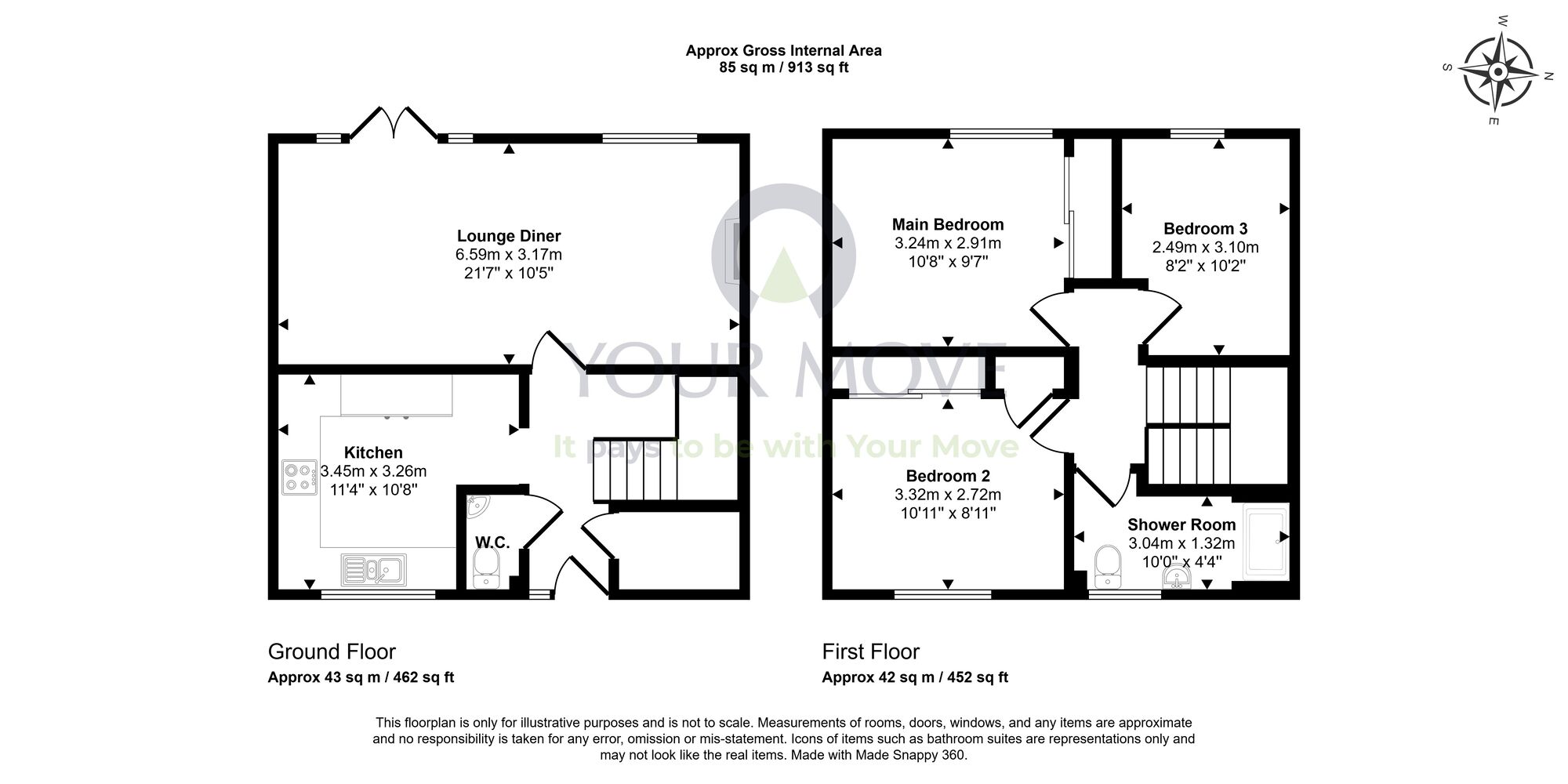 Floorplan of 3 bedroom Semi Detached House for sale, Blair Avenue, Glenrothes, Fife, KY7