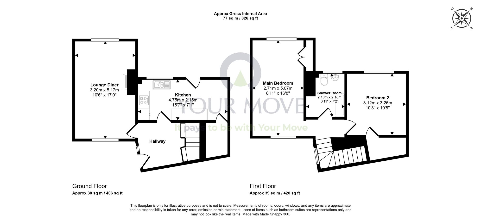 Floorplan of 2 bedroom End Terrace House for sale, Auchmuty Drive, Glenrothes, Fife, KY7