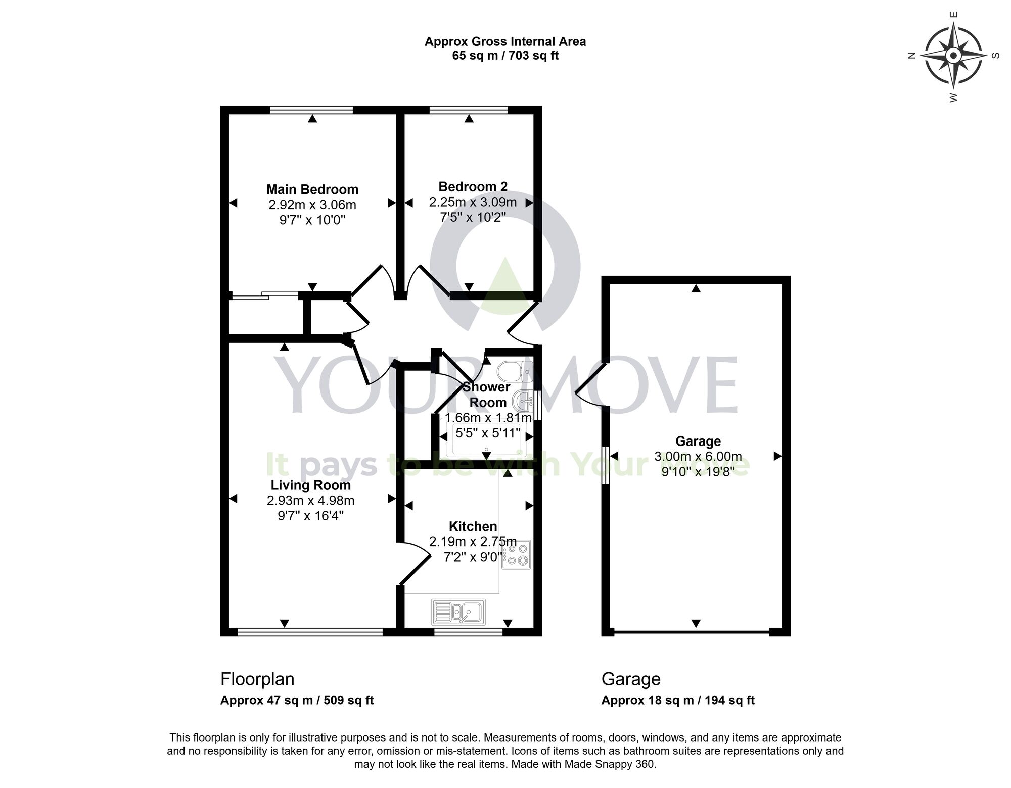 Floorplan of 2 bedroom Detached Bungalow for sale, Cedar Drive, Glenrothes, Fife, KY7