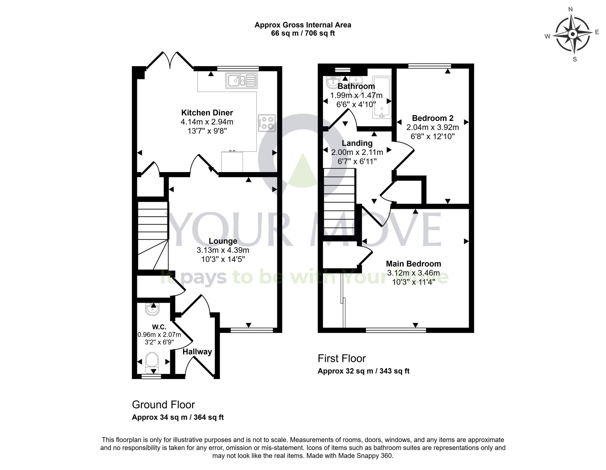 Floorplan of 2 bedroom Mid Terrace House for sale, Town Park Way, Glenrothes, KY7