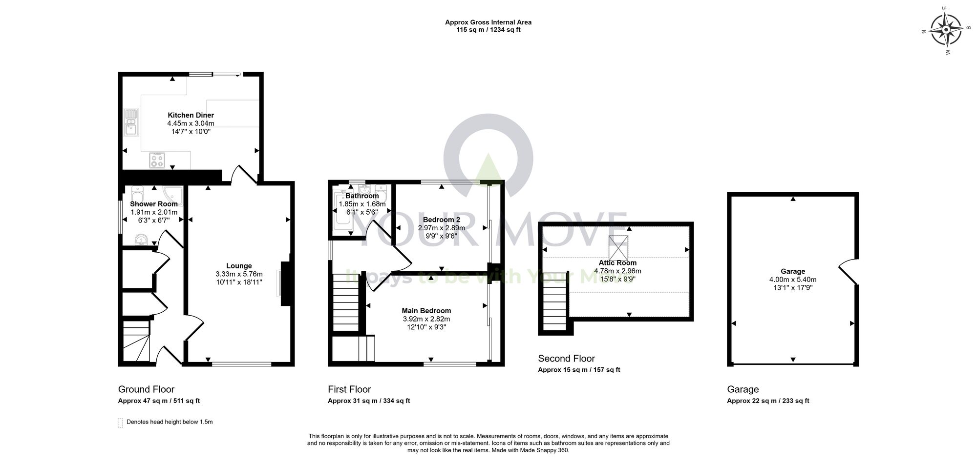 Floorplan of 2 bedroom End Terrace House for sale, Woodside Terrace, Cardenden, Fife, KY5