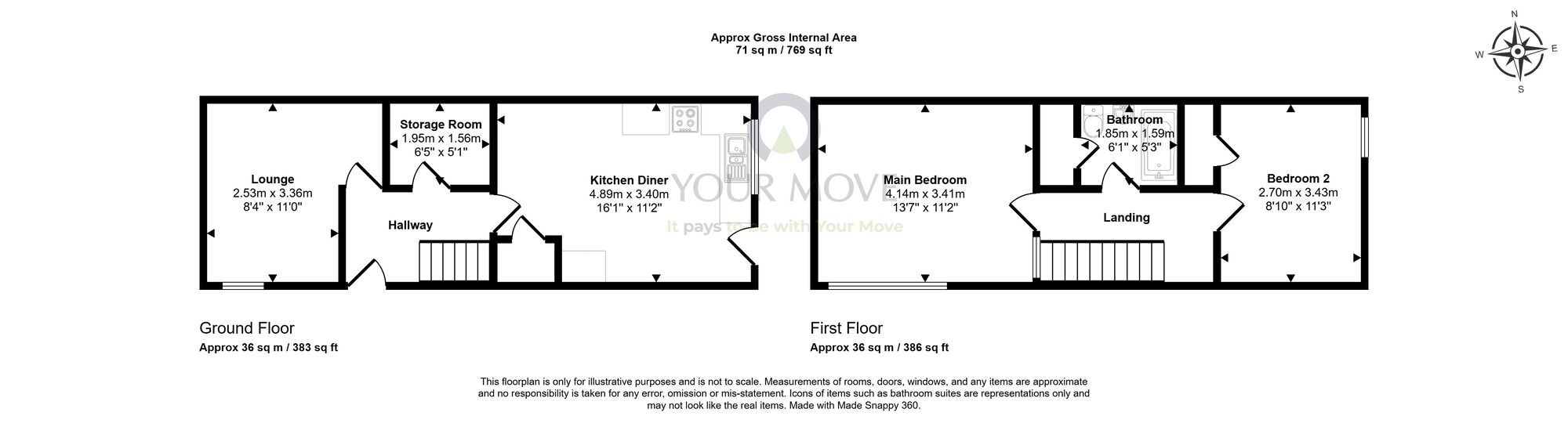 Floorplan of 2 bedroom Mid Terrace House for sale, Julian Court, Glenrothes, Fife, KY7