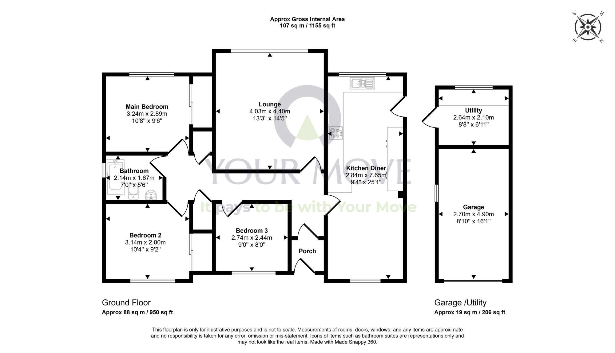 Floorplan of 3 bedroom Detached Bungalow for sale, Demarco Drive, Glenrothes, Fife, KY7