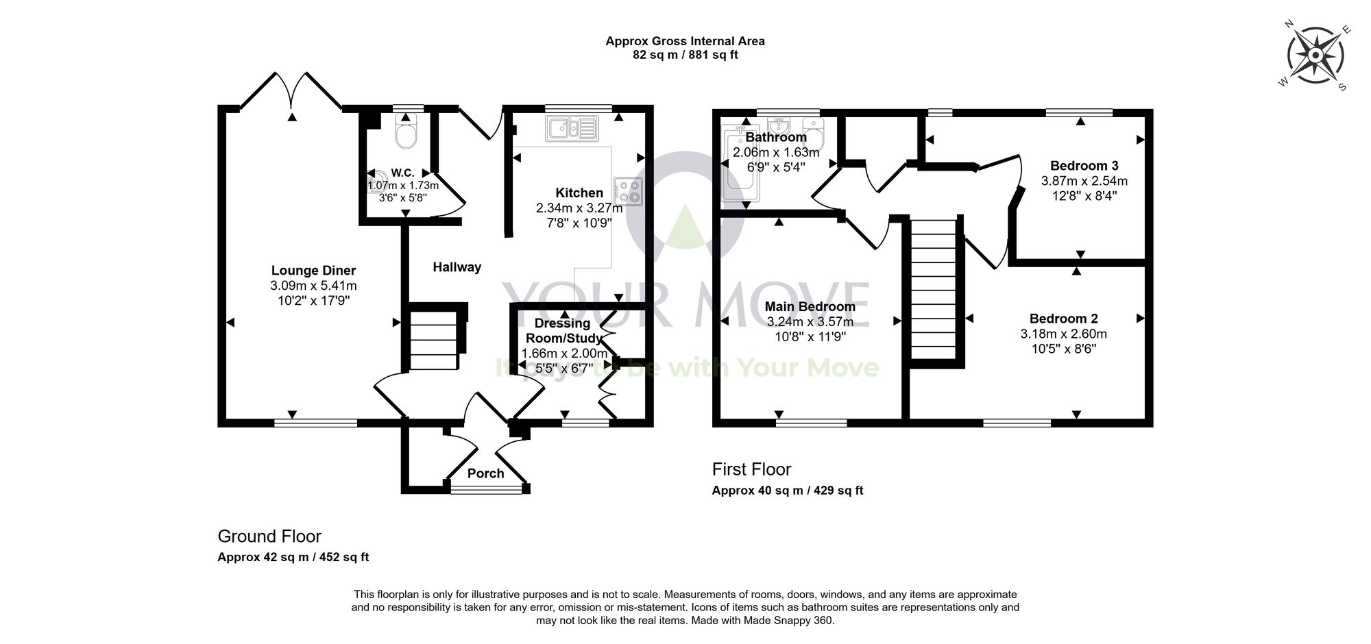 Floorplan of 3 bedroom Semi Detached House for sale, Elrick Park, Glenrothes, KY7