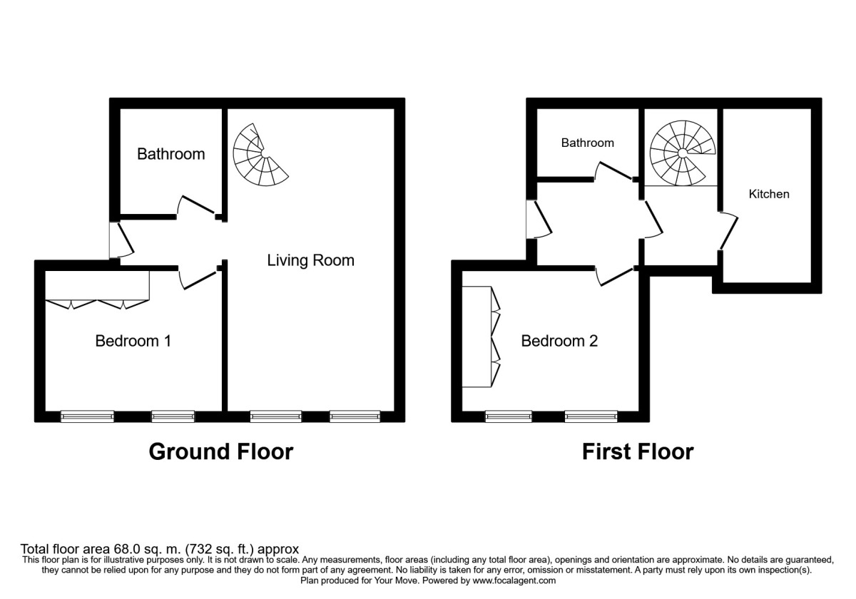 Floorplan of 2 bedroom  Flat to rent, Bank Street, Gravesend, Kent, DA12