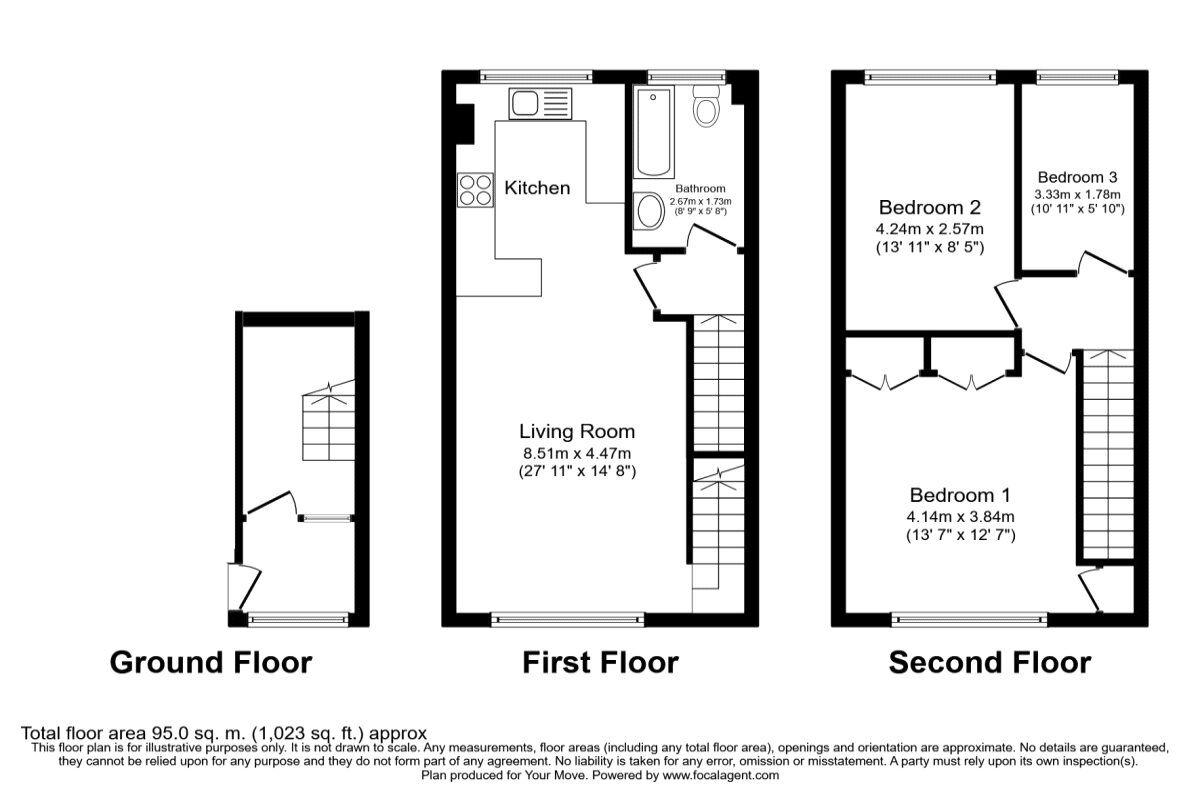Floorplan of 3 bedroom  House to rent, Chestnut Close, Northfleet, Kent, DA11