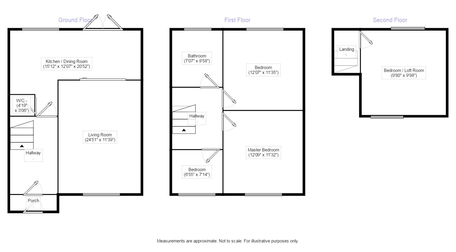Floorplan of 4 bedroom Semi Detached House to rent, Salisbury Road, Gravesend, Kent, DA11