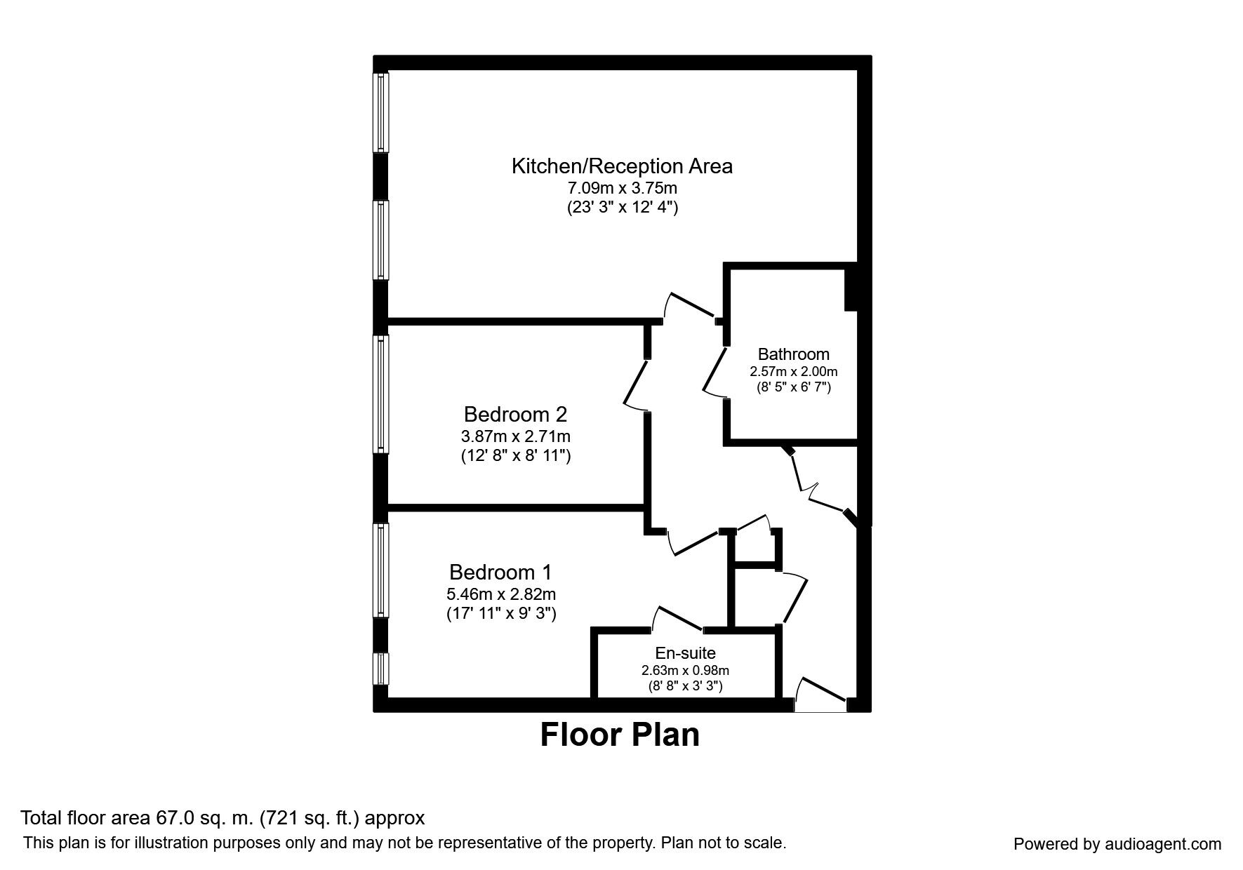 Floorplan of 2 bedroom  Flat to rent, Springhead Parkway, Northfleet, Kent, DA11