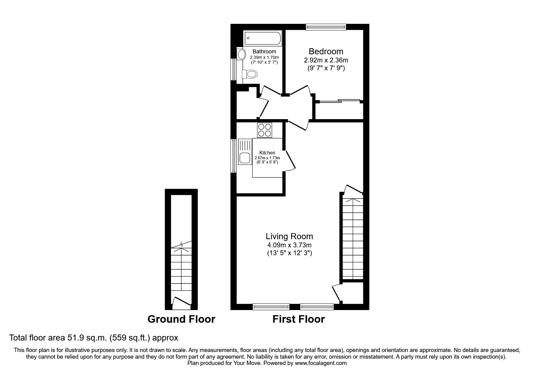 Floorplan of 1 bedroom Flat to rent, Maypole Road, Gravesend, Kent, DA12