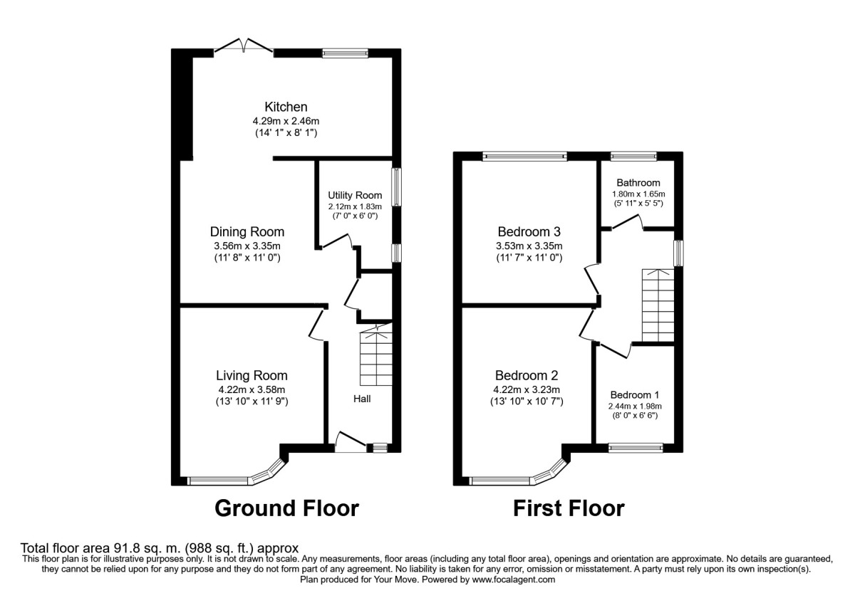 Floorplan of 3 bedroom Semi Detached House to rent, Old Road East, Gravesend, Kent, DA12