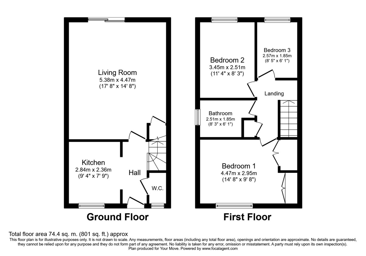 Floorplan of 3 bedroom Semi Detached House to rent, Gravesend, Kent, DA11