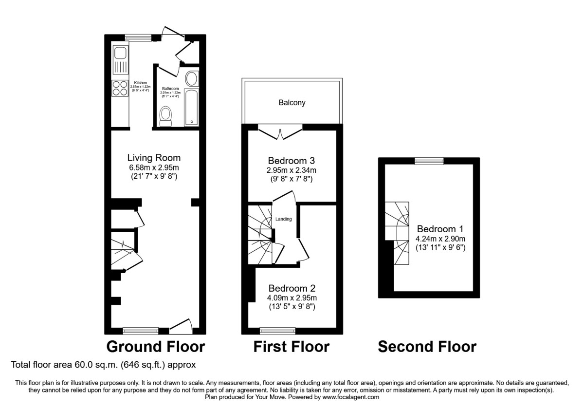 Floorplan of 3 bedroom Mid Terrace House to rent, Tanyard Hill, Shorne, Kent, DA12