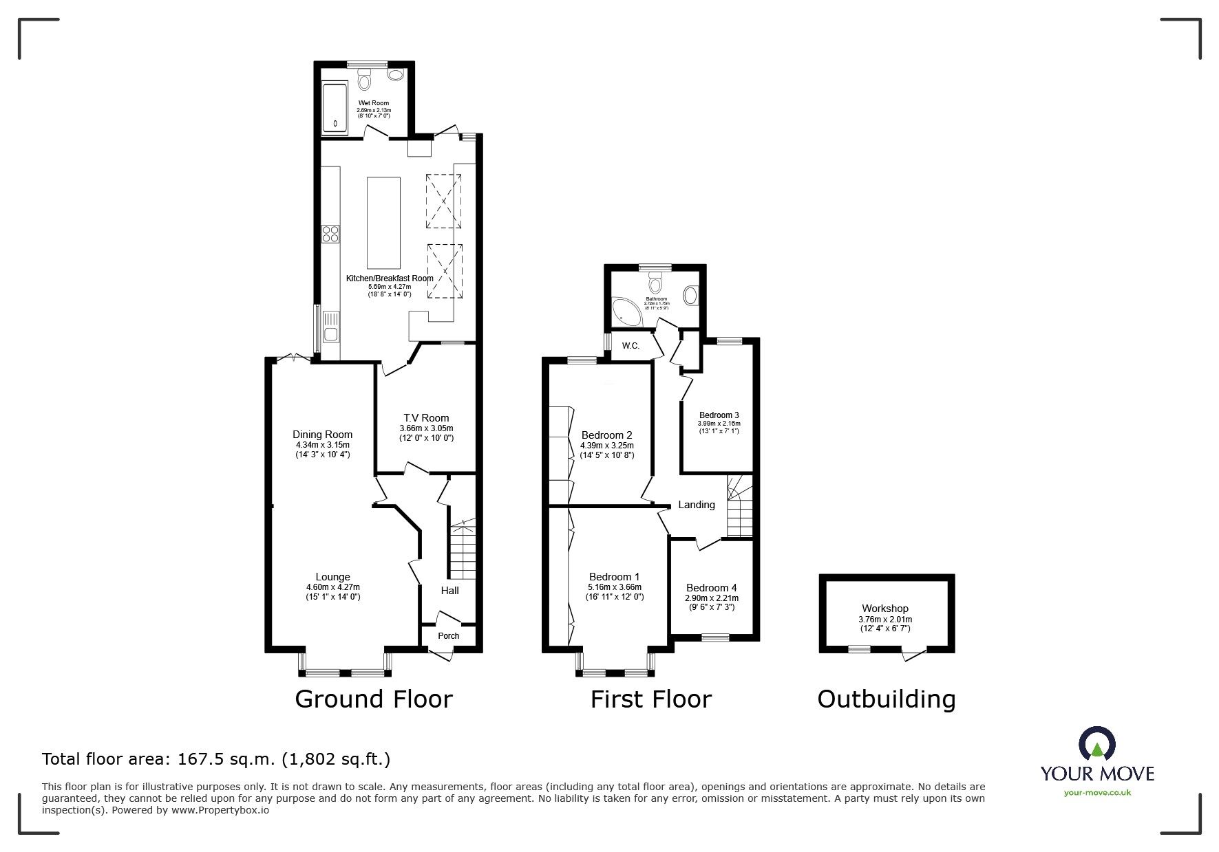 Floorplan of 4 bedroom Mid Terrace House for sale, Campbell Road, Gravesend, Kent, DA11