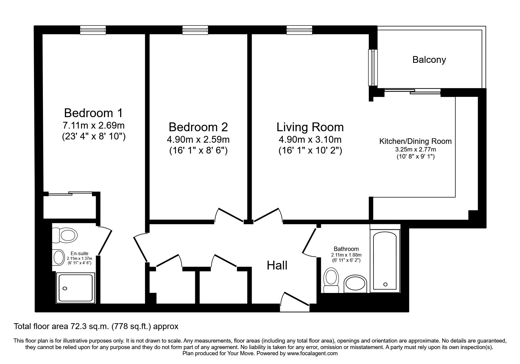 Floorplan of 1 bedroom  Room to rent, Mortimer Square, Weldon, Swanscombe, DA10