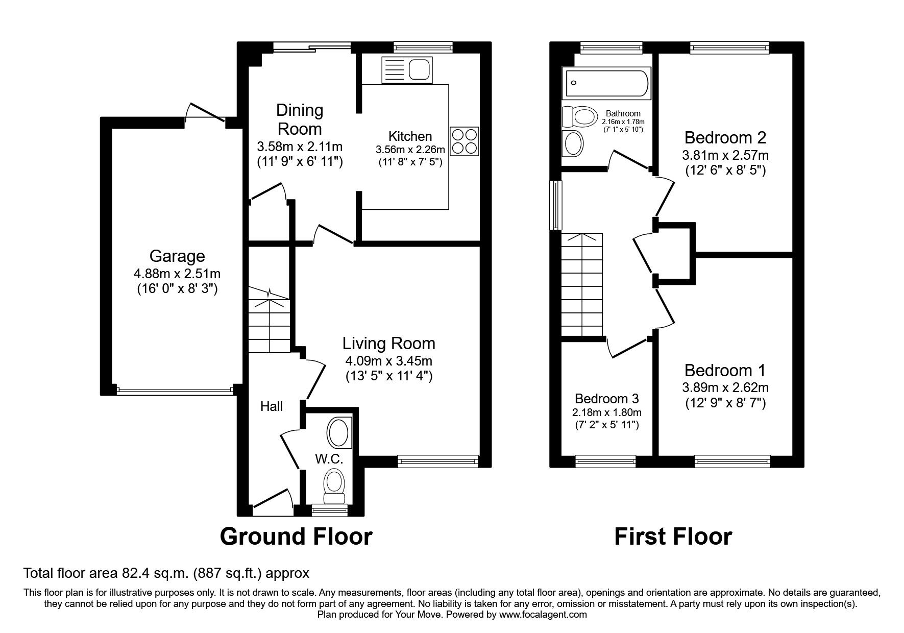 Floorplan of 3 bedroom Semi Detached House to rent, Richmond Drive, Gravesend, Kent, DA12