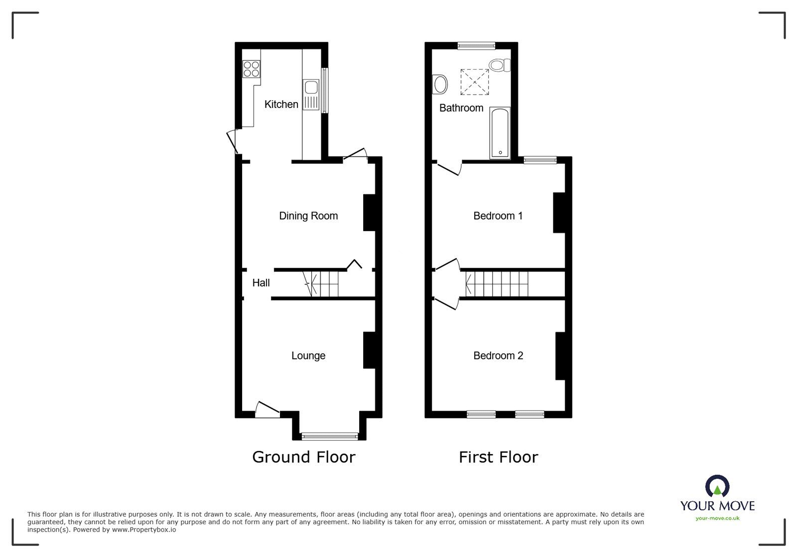 Floorplan of 2 bedroom Mid Terrace House to rent, Gordon Road, Northfleet, Kent, DA11
