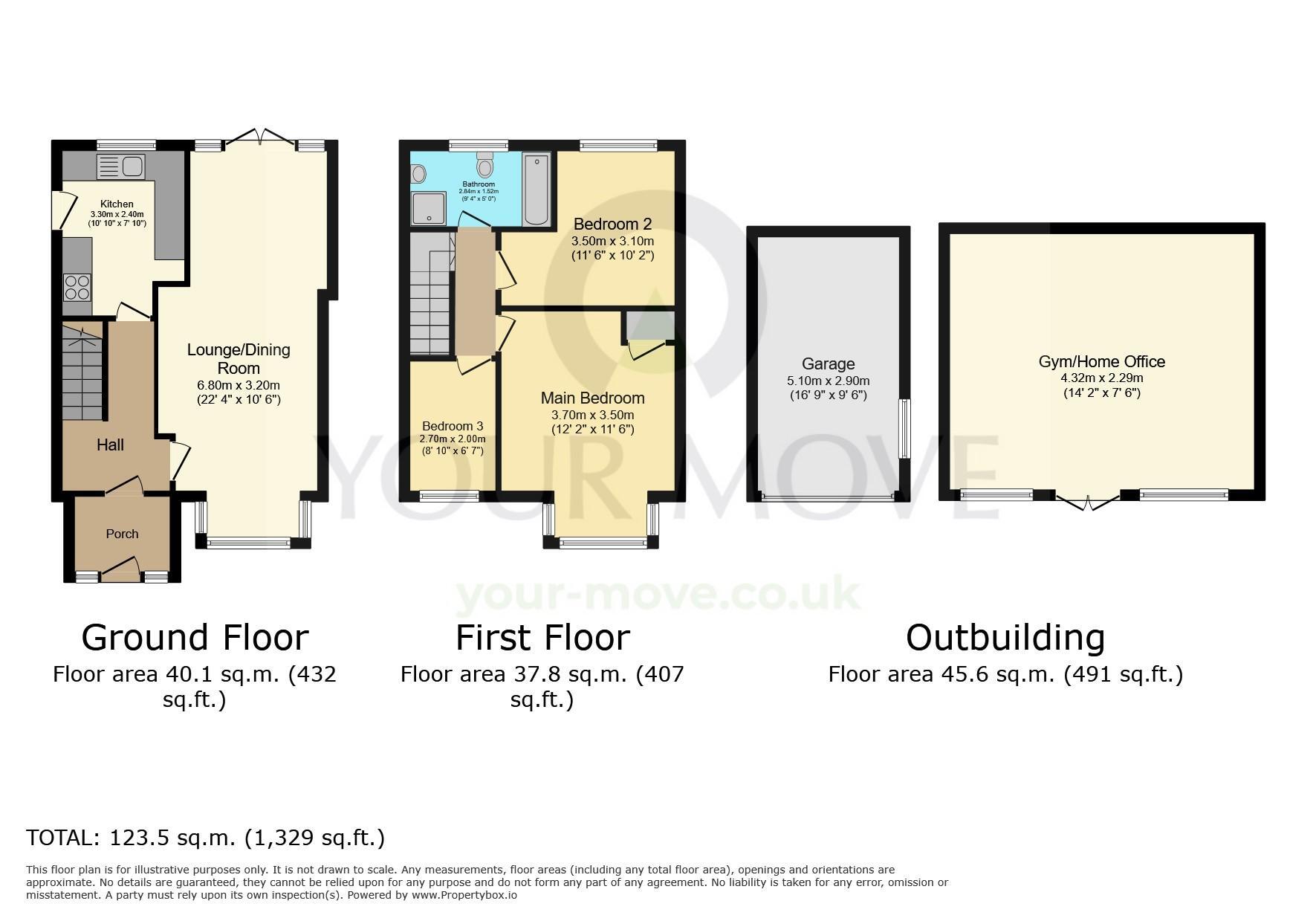 Floorplan of 3 bedroom Semi Detached House for sale, Windhover Way, Gravesend, Kent, DA12