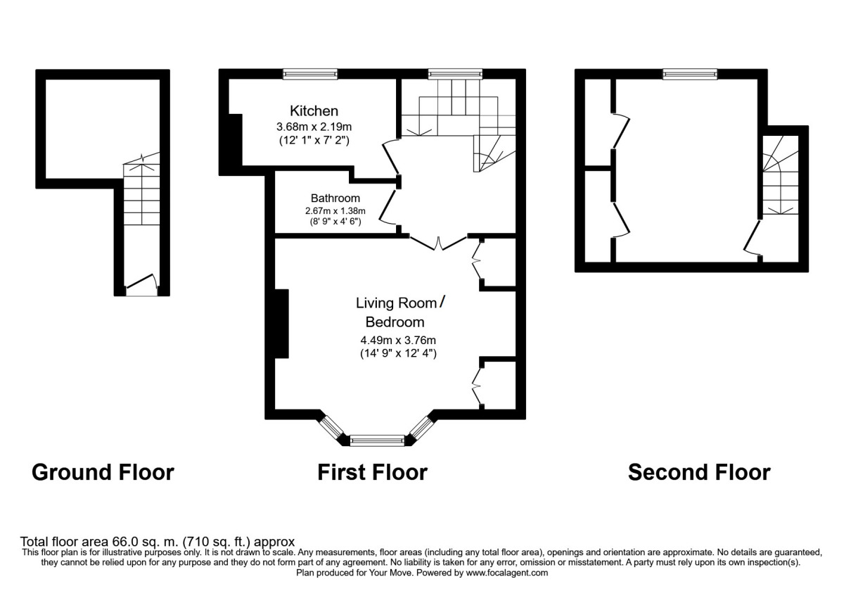 Floorplan of 1 bedroom Flat to rent, 55 The Terrace, Gravesend, Kent, DA12