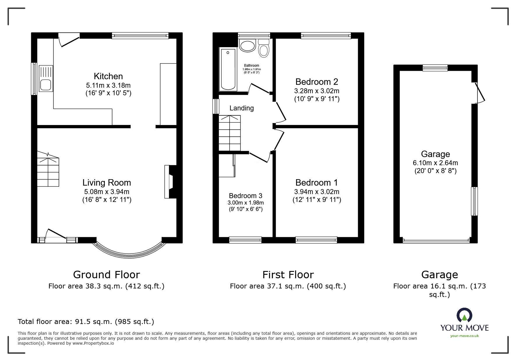 Floorplan of 3 bedroom Semi Detached House for sale, Westfield Close, Gravesend, Kent, DA12