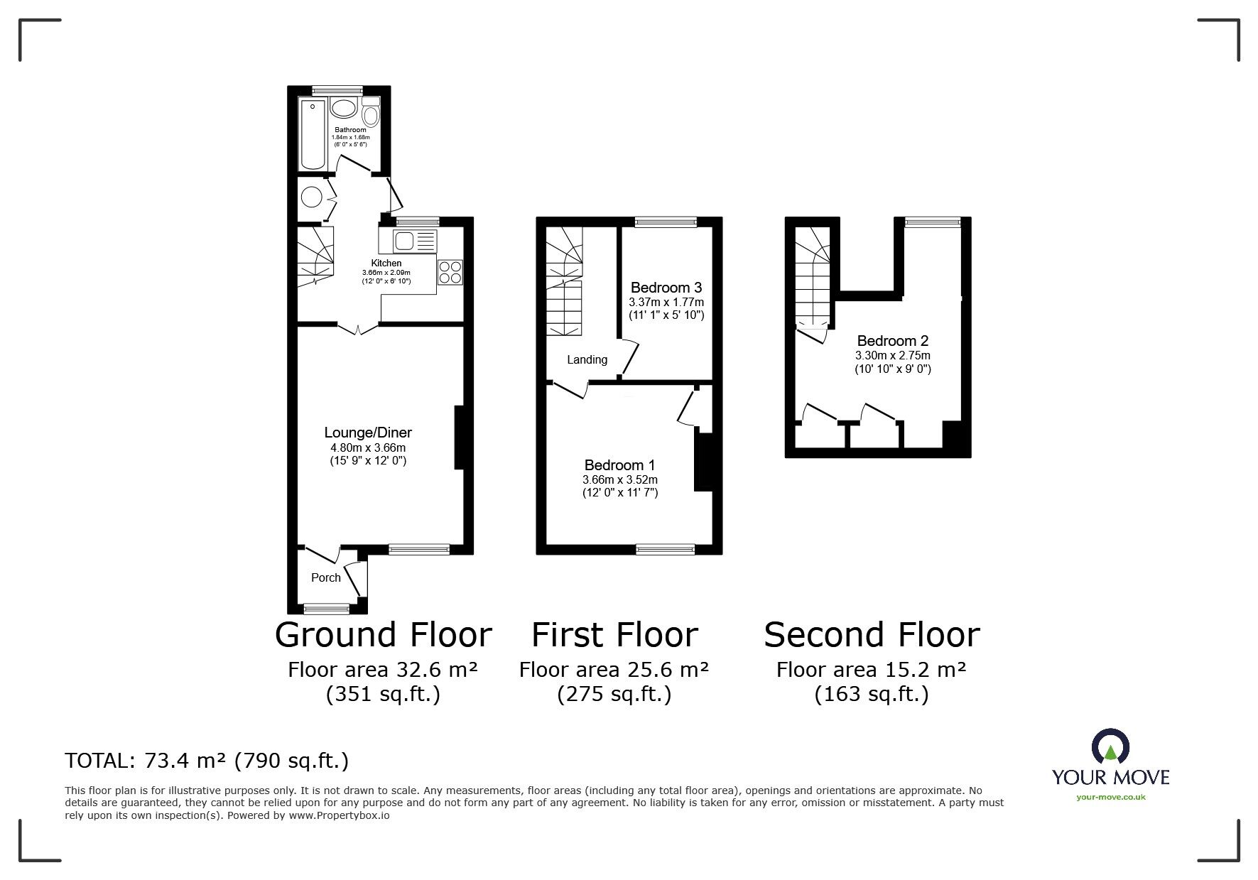 Floorplan of 3 bedroom Mid Terrace House for sale, Highcross Road, Southfleet, Kent, DA13