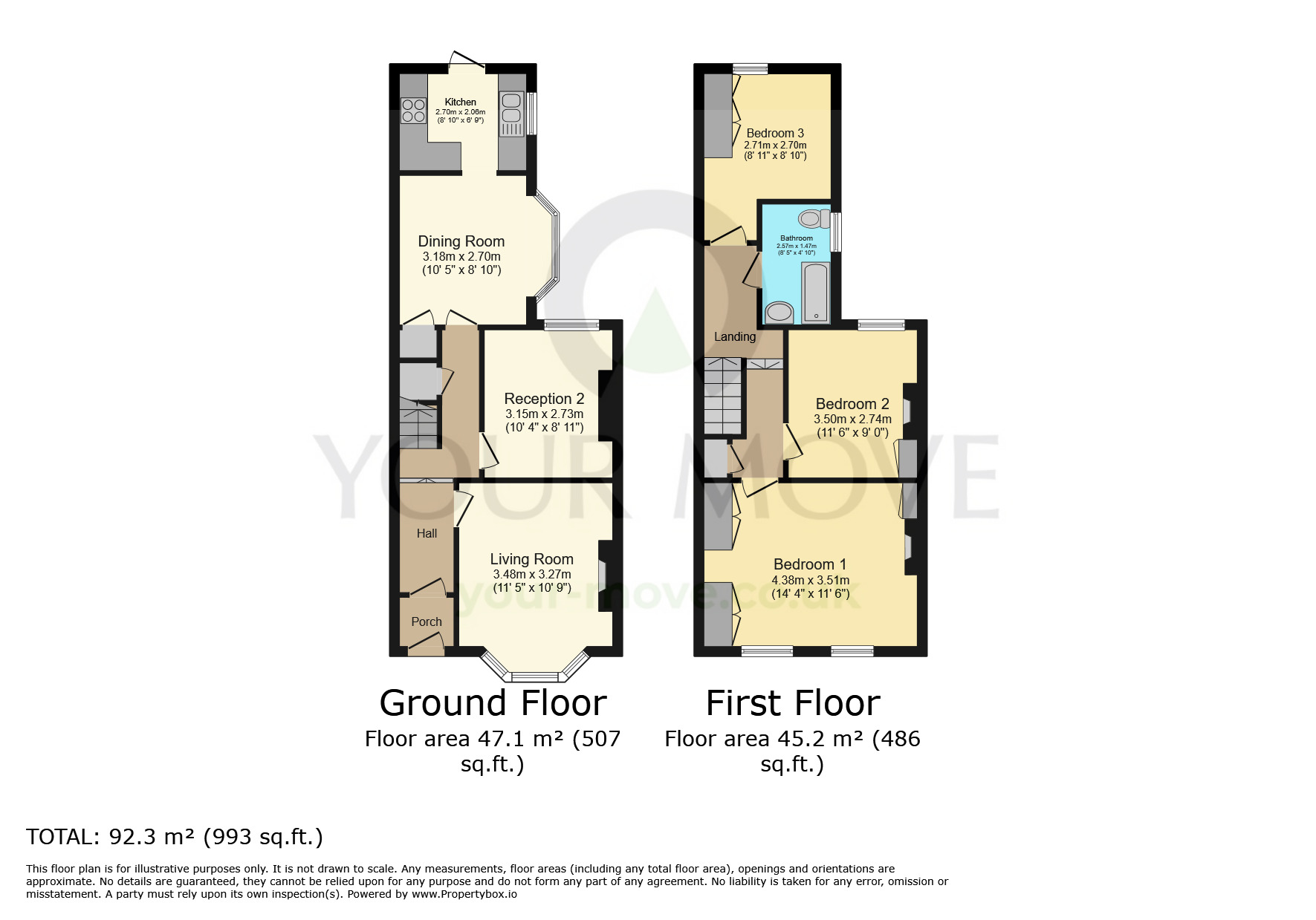 Floorplan of 3 bedroom Mid Terrace House to rent, Old Road West, Gravesend, Kent, DA11